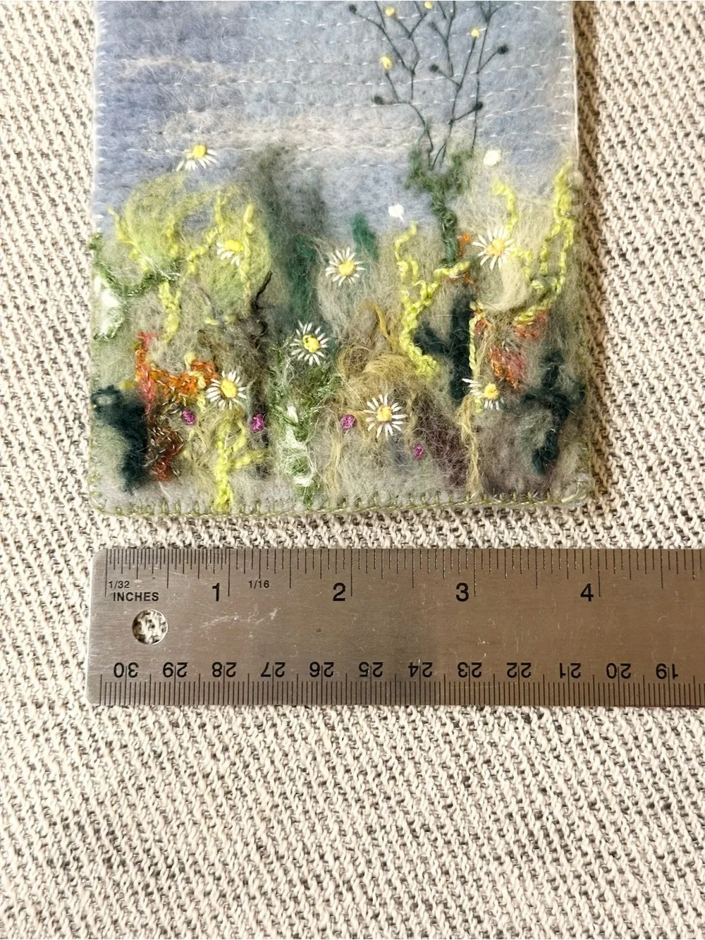 Handmade Felted Wool Glasses/Sunglasses Case-One of a Kind-Flowers-Garden